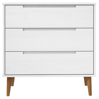 Ladekast Molde 80X40X80 Cm Massief Grenenhout Wit