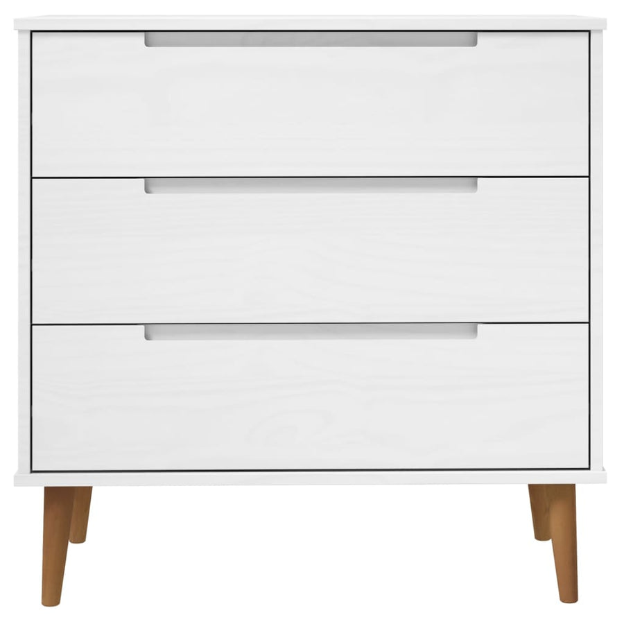 Ladekast Molde 80X40X80 Cm Massief Grenenhout Wit