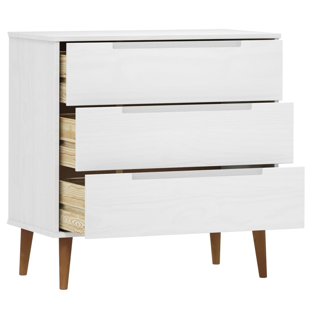 Ladekast Molde 80X40X80 Cm Massief Grenenhout Wit