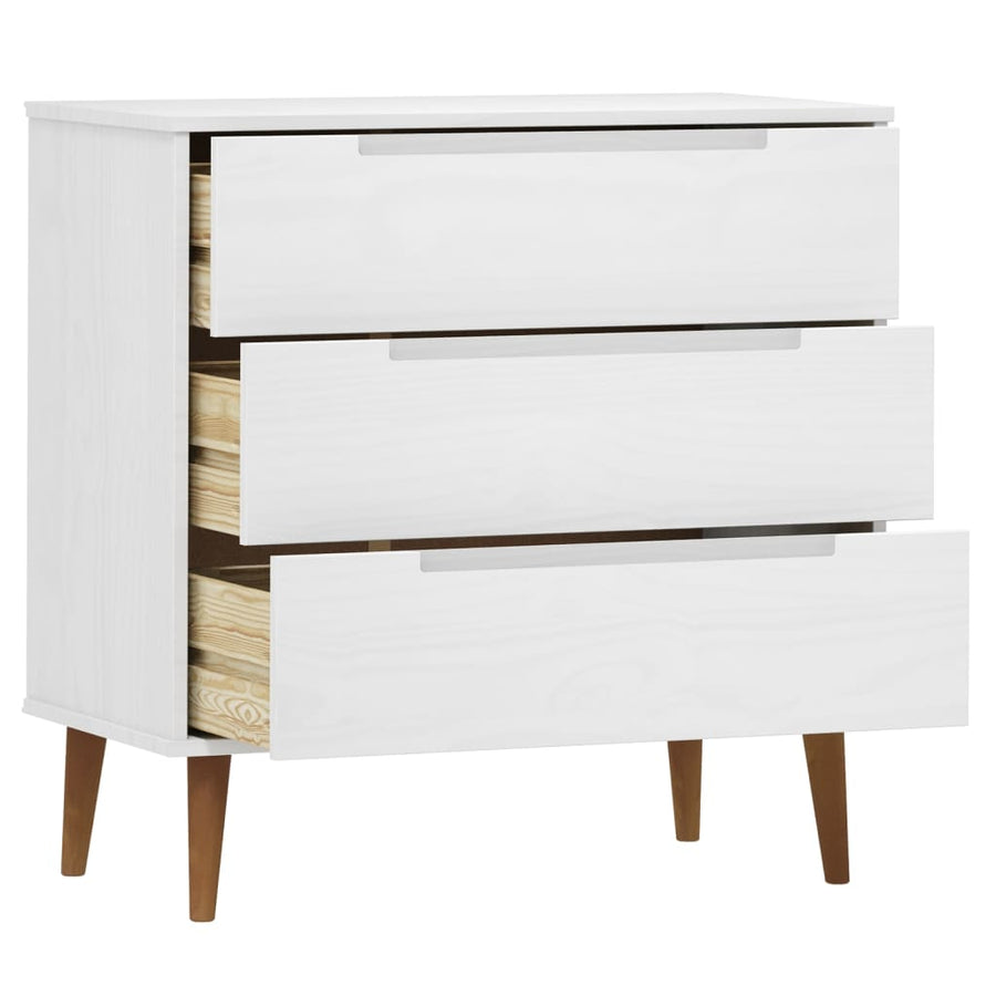 Ladekast Molde 80X40X80 Cm Massief Grenenhout Wit