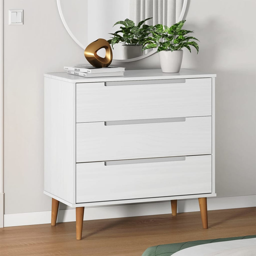 Ladekast Molde 80X40X80 Cm Massief Grenenhout Wit