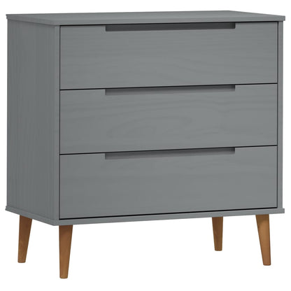 Ladekast Molde 80X40X80 Cm Massief Grenenhout Grijs