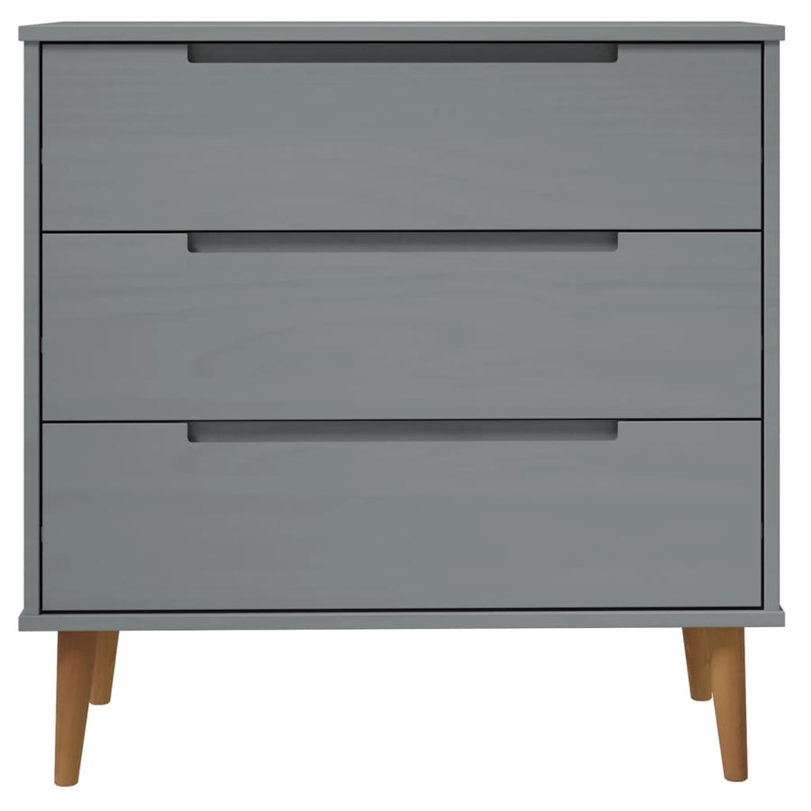 Ladekast Molde 80X40X80 Cm Massief Grenenhout Grijs