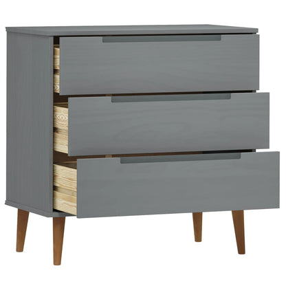 Ladekast Molde 80X40X80 Cm Massief Grenenhout Grijs
