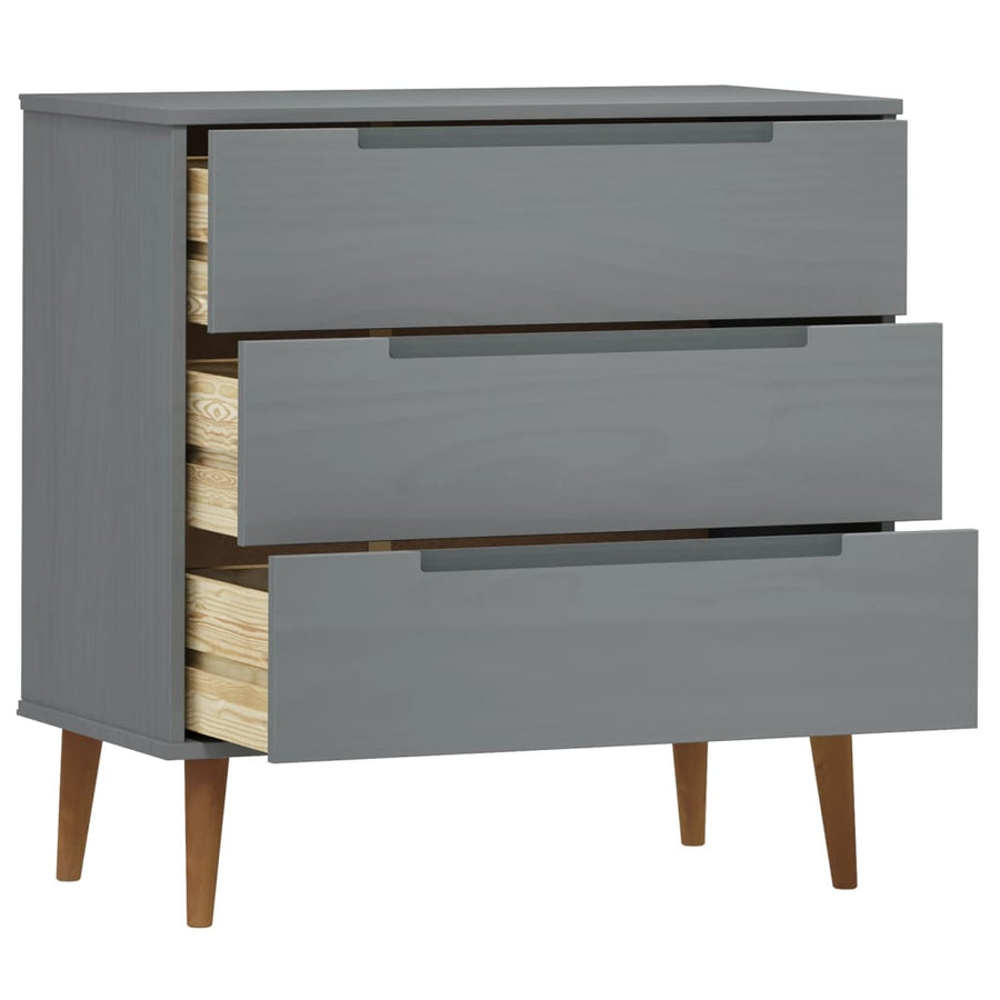 Ladekast Molde 80X40X80 Cm Massief Grenenhout Grijs