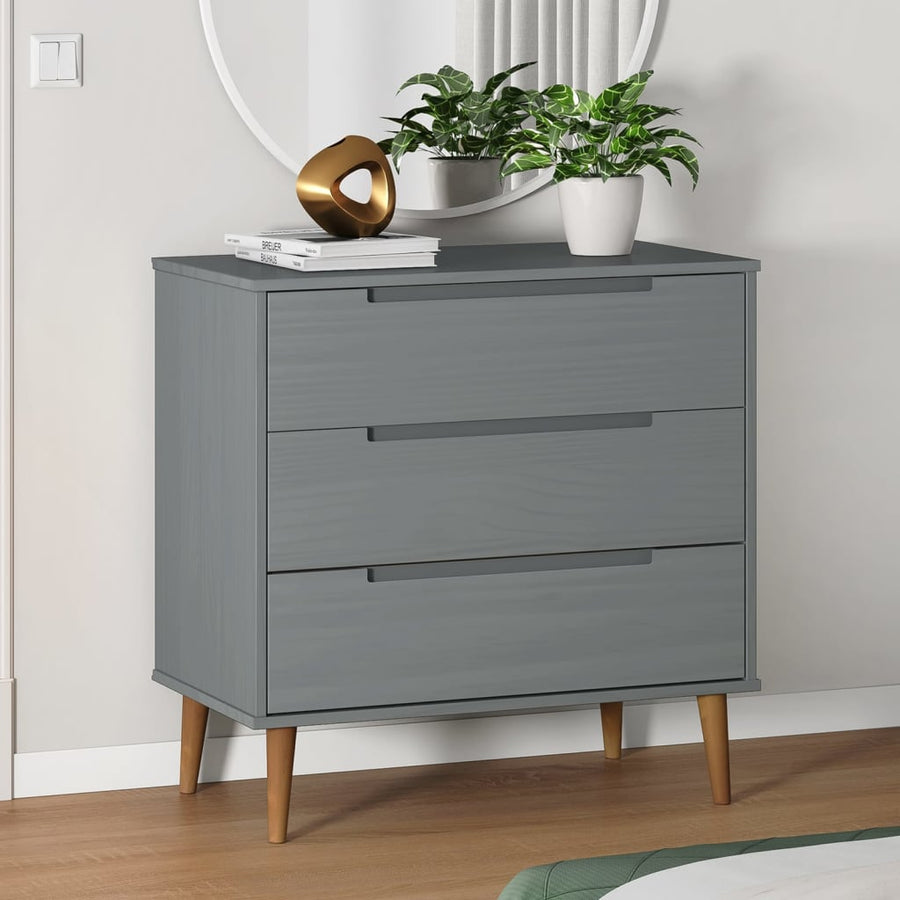 Ladekast Molde 80X40X80 Cm Massief Grenenhout Grijs