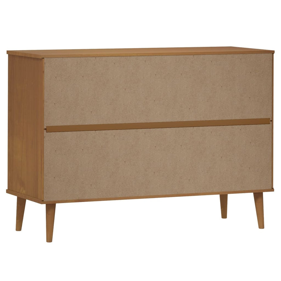Ladekast Molde 3X40X80 Cm Massief Grenenhout Bruin