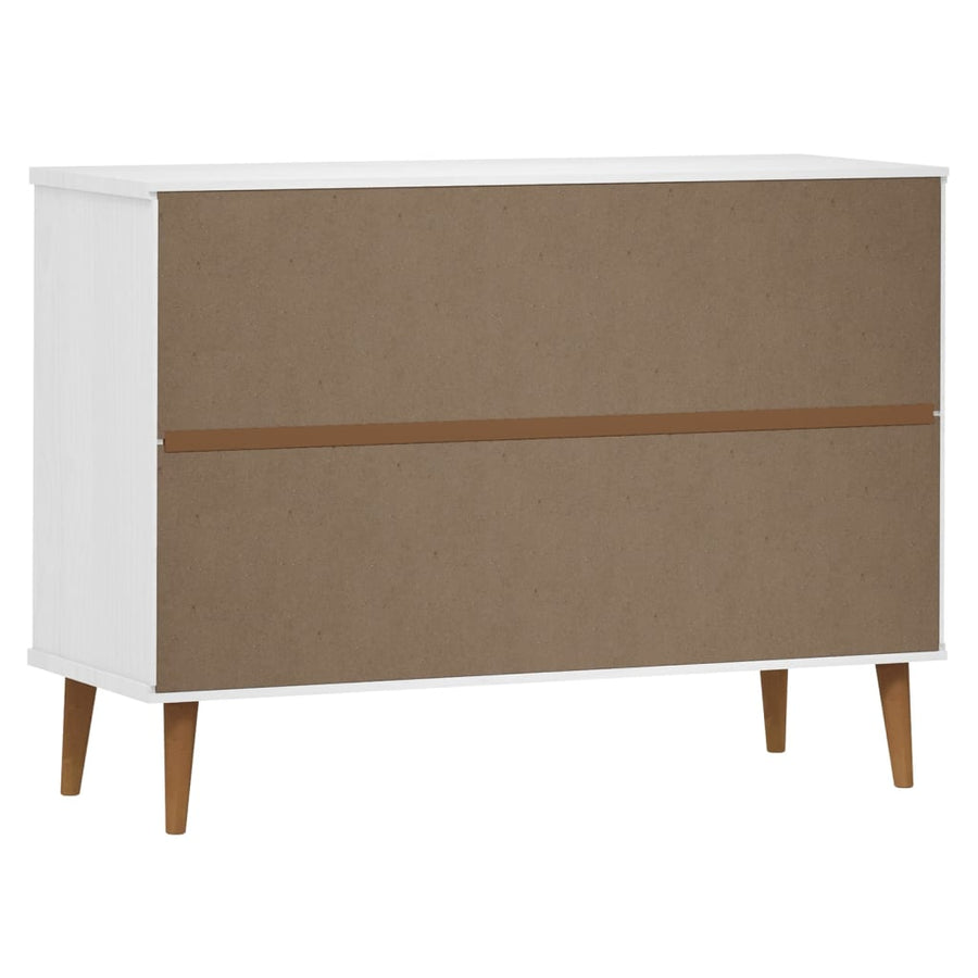 Ladekast Molde 3X40X80 Cm Massief Grenenhout Wit