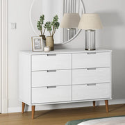 Ladekast MOLDE 113x40x80 cm massief grenenhout wit