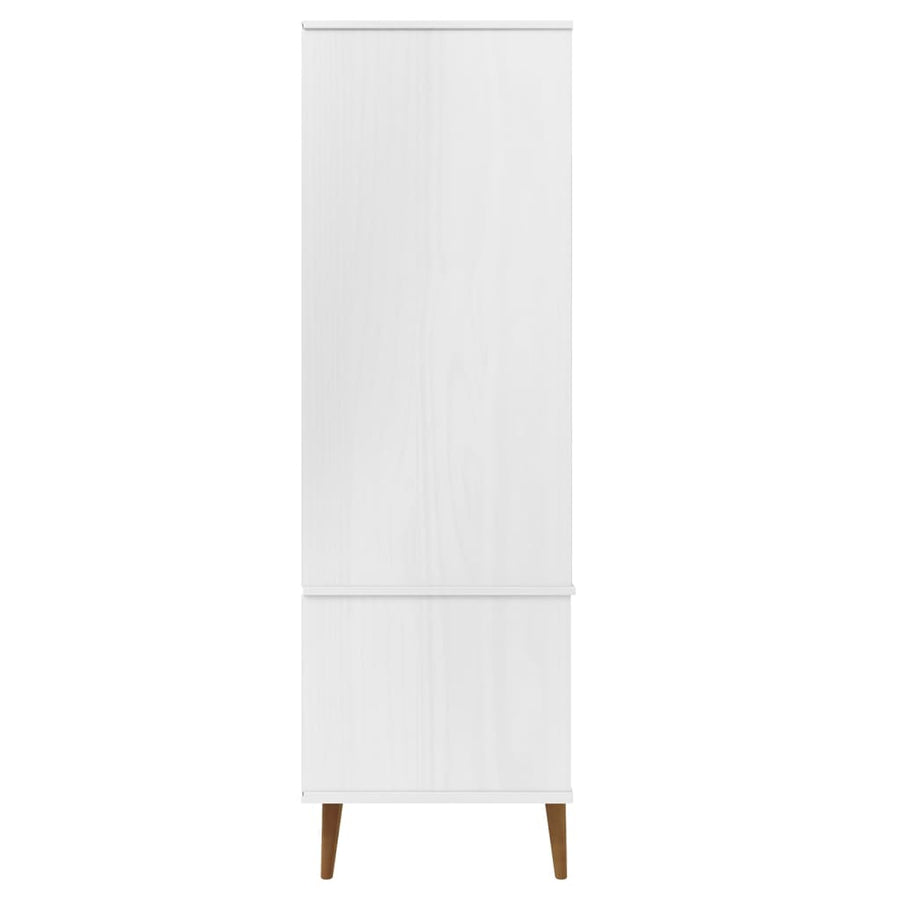 Kledingkast Molde 90X55X175 Cm Massief Grenenhout Wit