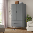 Wardrobe MOLDE 90x55x175 cm solid pine grey