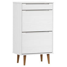 Schoenenkast Molde 59,5X35X103 Cm Massief Grenenhout Wit