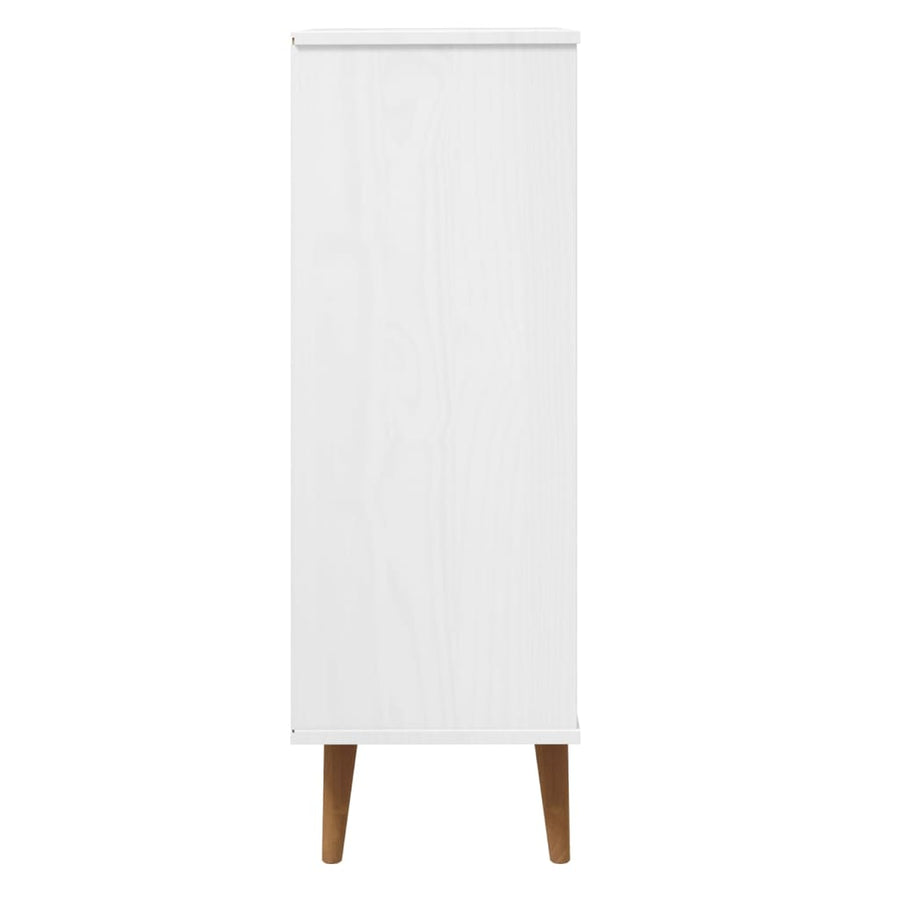 Schoenenkast Molde 59,5X35X103 Cm Massief Grenenhout Wit