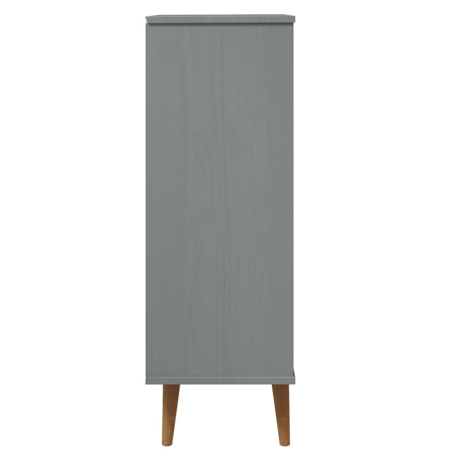 Schoenenkast Molde 59,5X35X103 Cm Massief Grenenhout Grijs