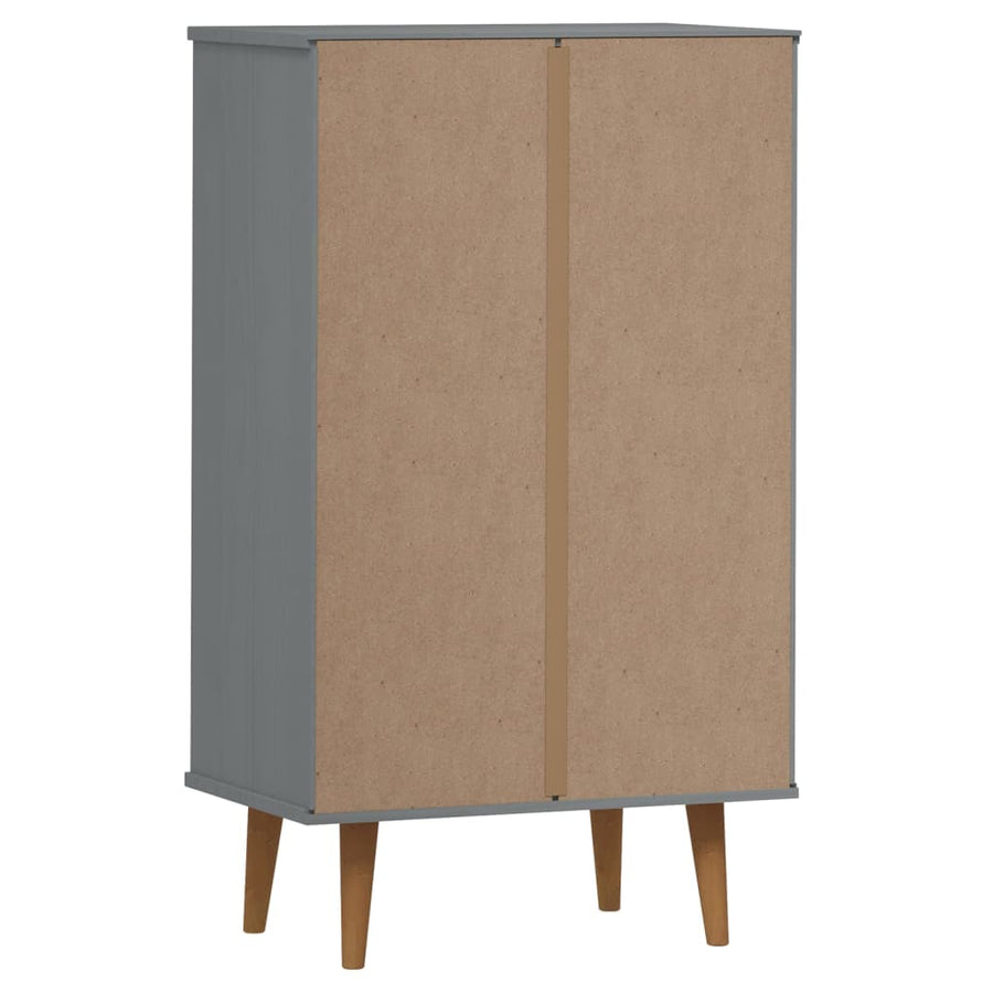 Schoenenkast Molde 59,5X35X103 Cm Massief Grenenhout Grijs