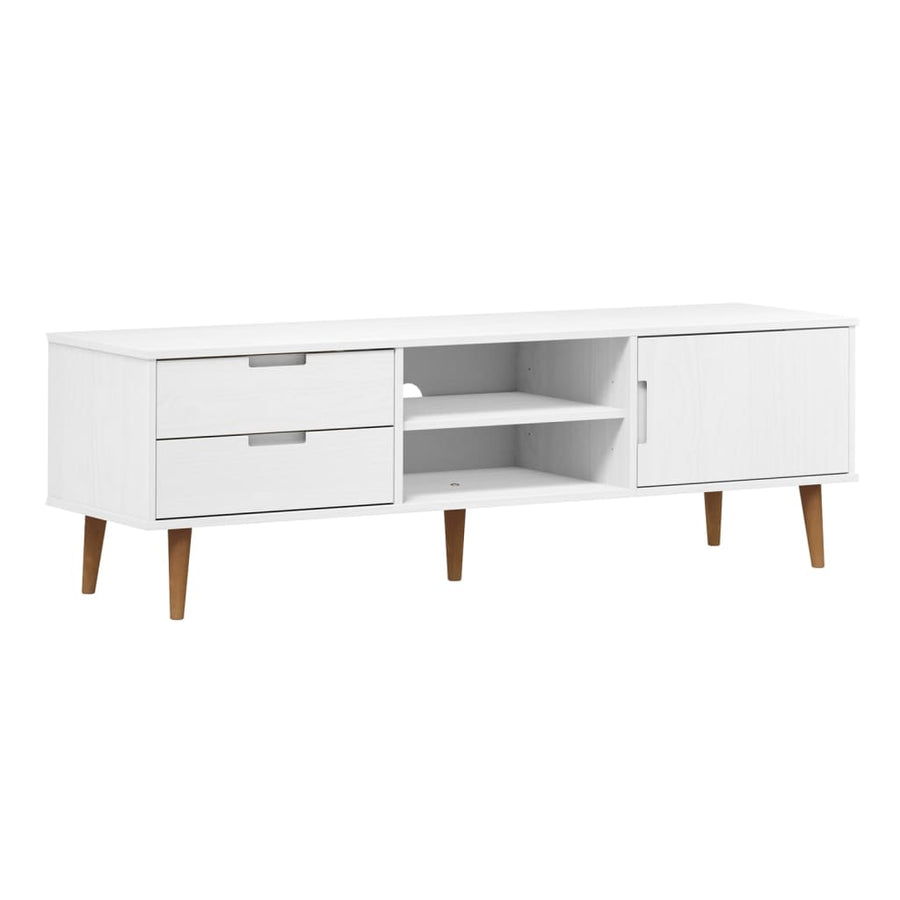 Tv-Meubel Molde 58X40X49 Cm Massief Grenenhout Wit