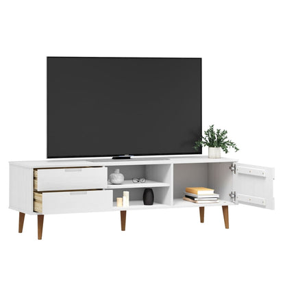 Tv-Meubel Molde 58X40X49 Cm Massief Grenenhout Wit