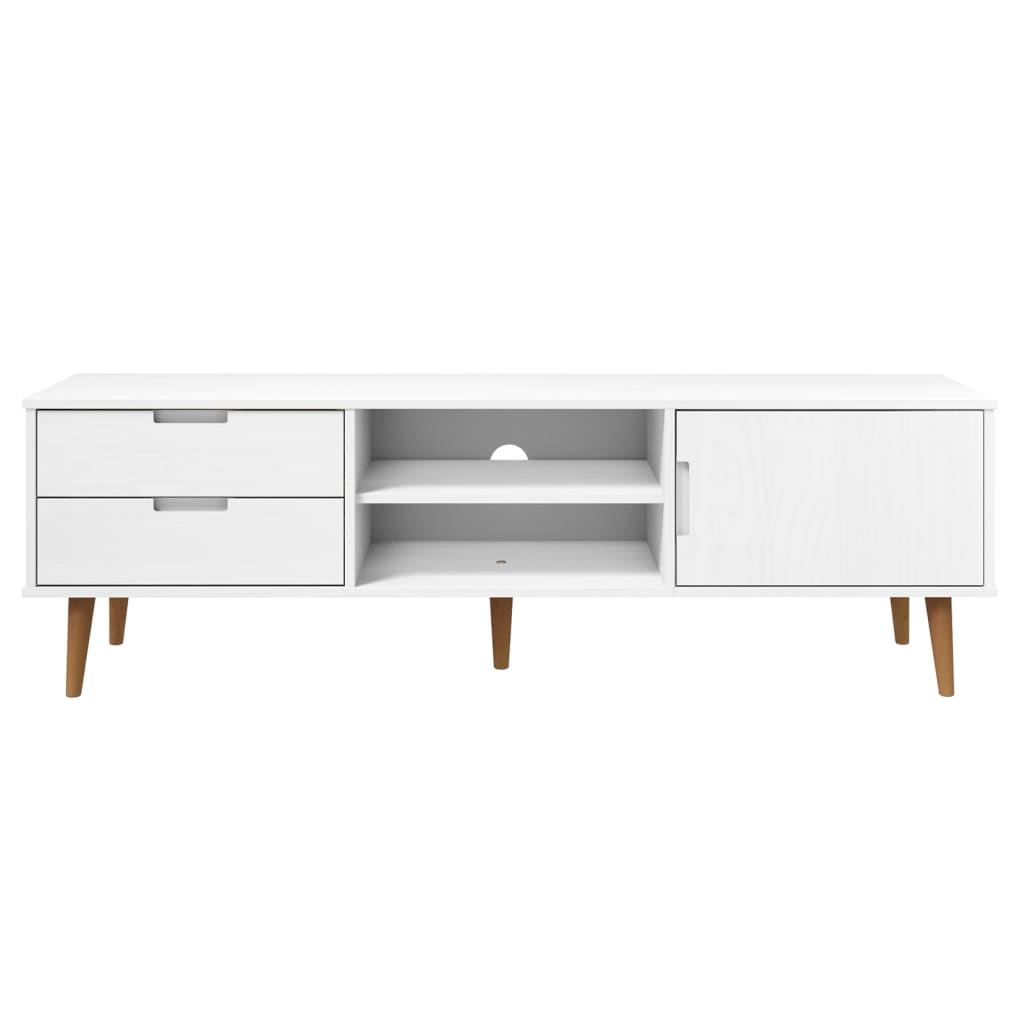Tv-Meubel Molde 58X40X49 Cm Massief Grenenhout Wit