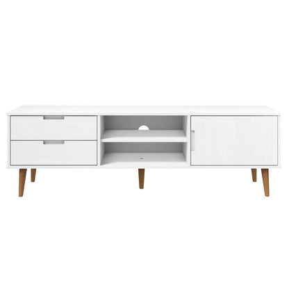 Tv-Meubel Molde 58X40X49 Cm Massief Grenenhout Wit