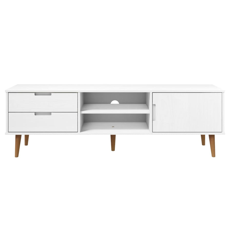 Tv-Meubel Molde 58X40X49 Cm Massief Grenenhout Wit