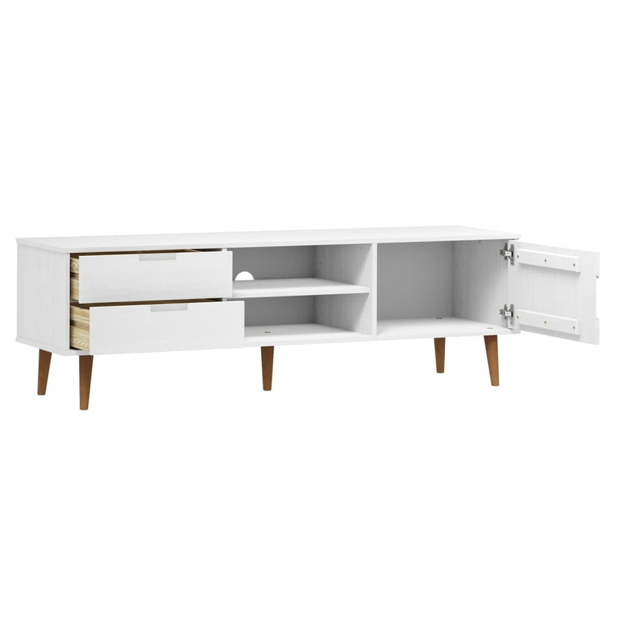 Tv-Meubel Molde 58X40X49 Cm Massief Grenenhout Wit