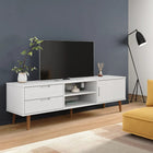 TV cabinet MOLDE 158x40x49 cm solid pine white