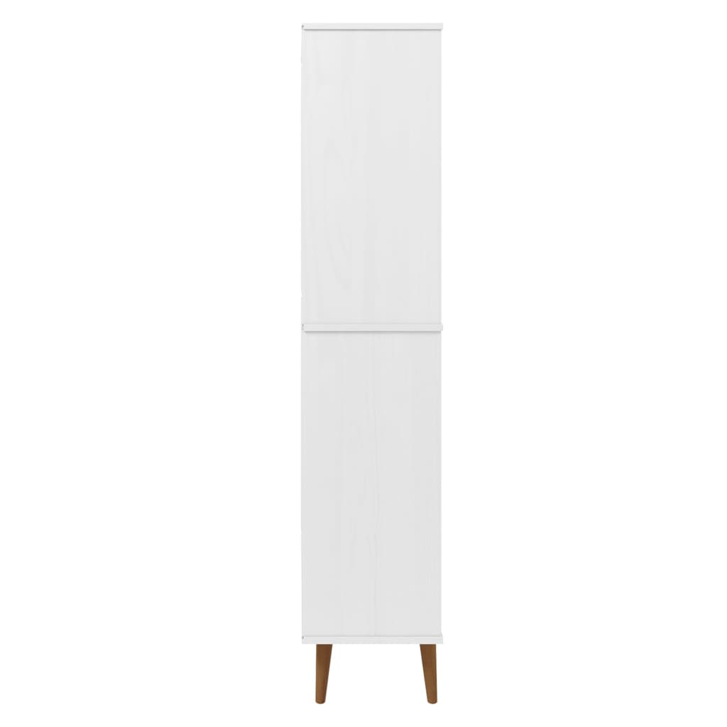 Boekenkast Molde 85X35X170,5 Cm Massief Grenenhout Wit