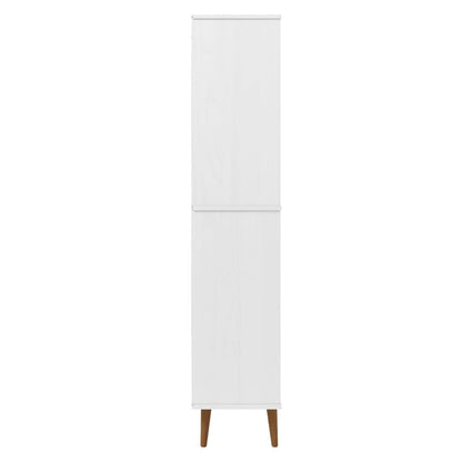 Boekenkast Molde 85X35X170,5 Cm Massief Grenenhout Wit
