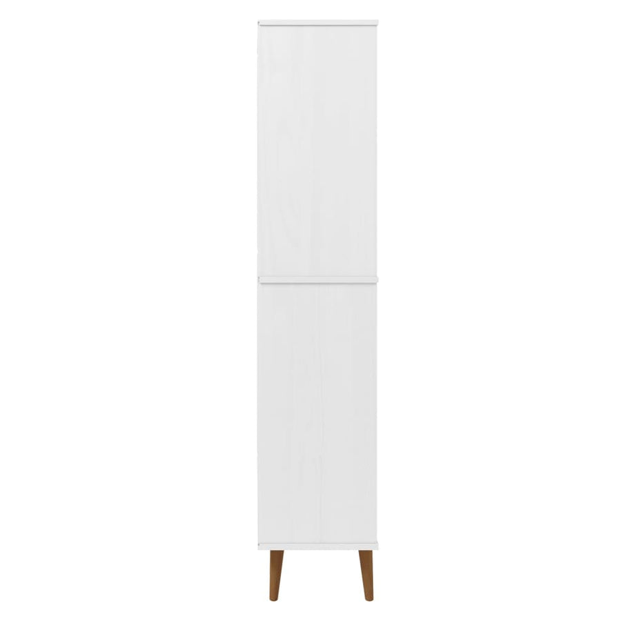 Boekenkast Molde 85X35X170,5 Cm Massief Grenenhout Wit