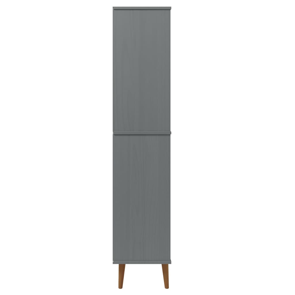 Boekenkast Molde 85X35X170,5 Cm Massief Grenenhout Grijs