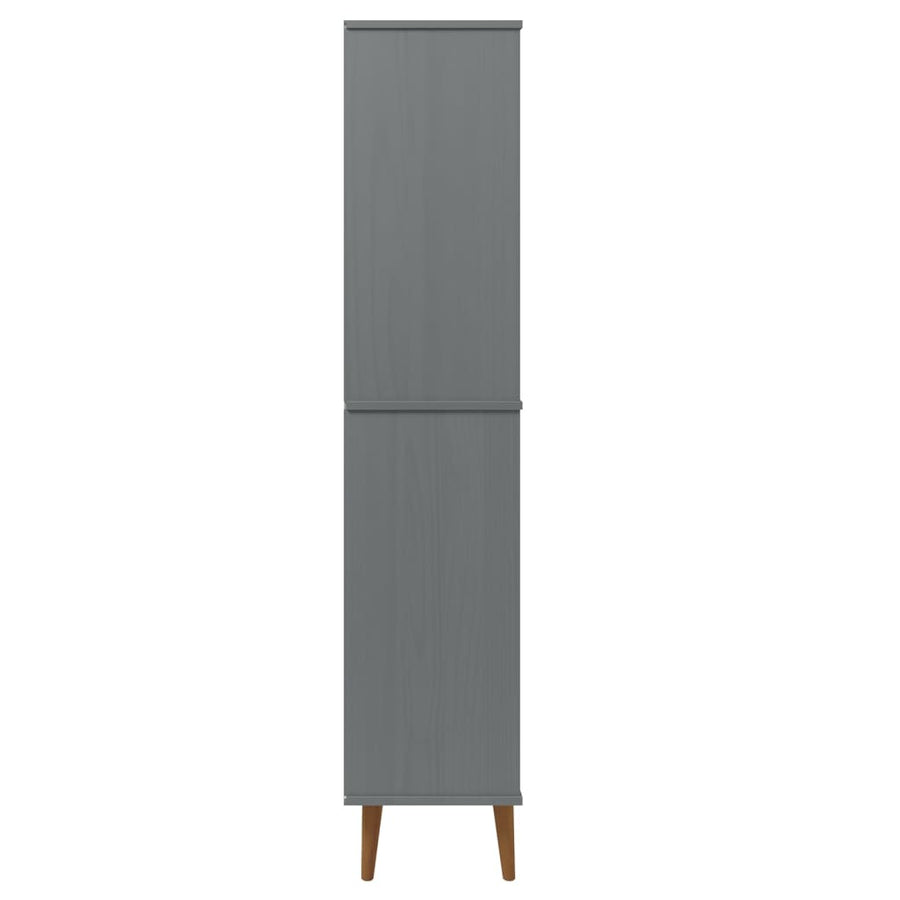 Boekenkast Molde 85X35X170,5 Cm Massief Grenenhout Grijs