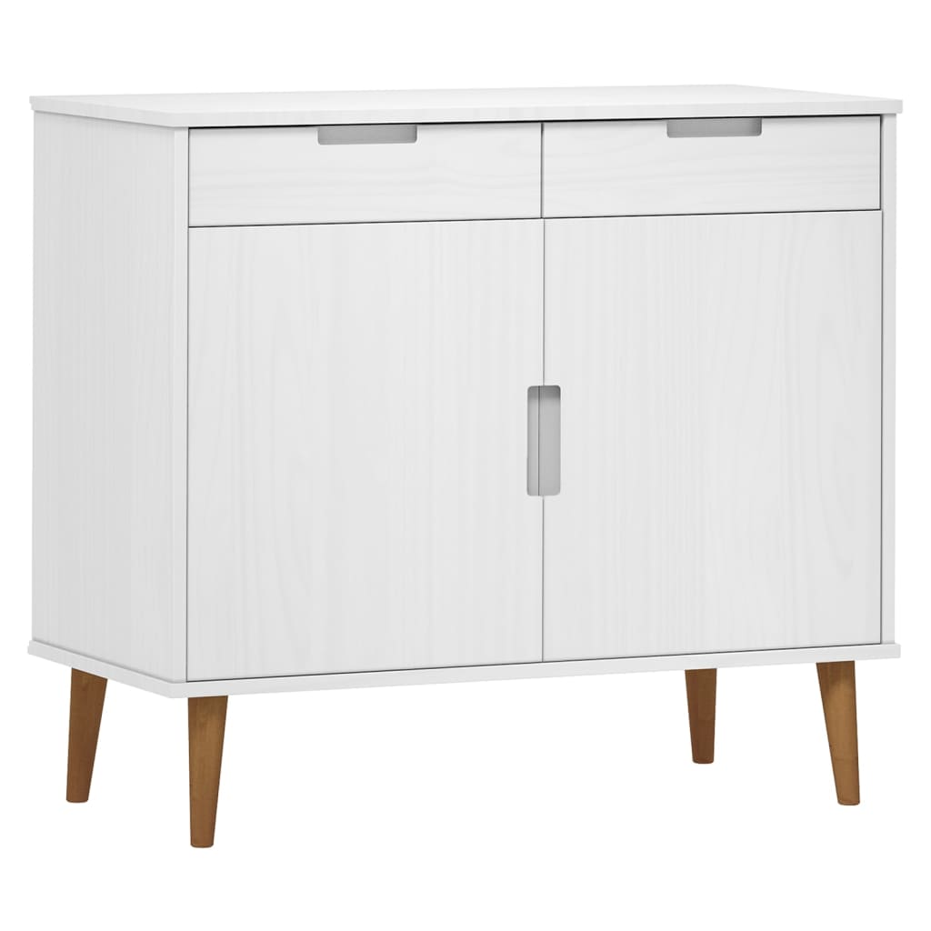 Dressoir Molde 90X40X80 Cm Massief Grenenhout Wit