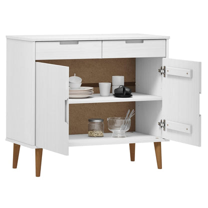 Dressoir Molde 90X40X80 Cm Massief Grenenhout Wit