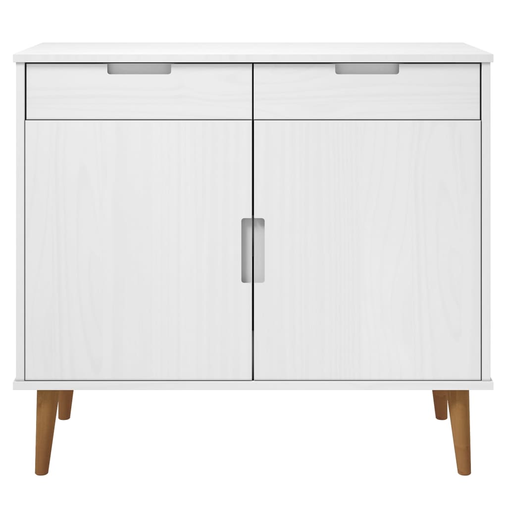 Dressoir Molde 90X40X80 Cm Massief Grenenhout Wit