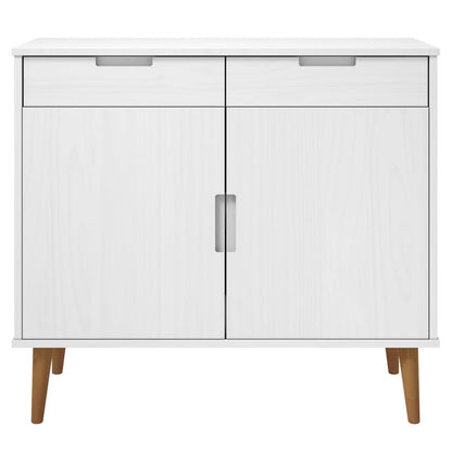 Dressoir Molde 90X40X80 Cm Massief Grenenhout Wit
