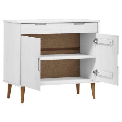 Dressoir Molde 90X40X80 Cm Massief Grenenhout Wit