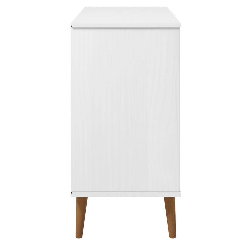 Dressoir Molde 90X40X80 Cm Massief Grenenhout Wit
