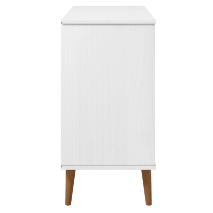 Dressoir Molde 90X40X80 Cm Massief Grenenhout Wit