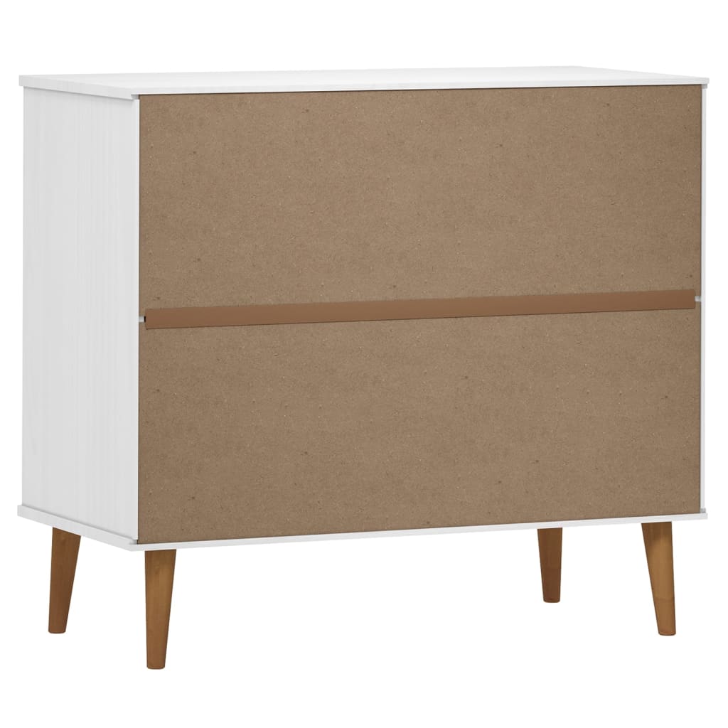 Dressoir Molde 90X40X80 Cm Massief Grenenhout Wit