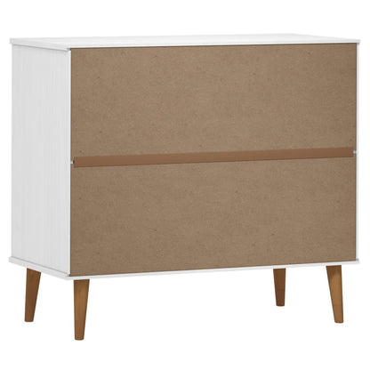 Dressoir Molde 90X40X80 Cm Massief Grenenhout Wit