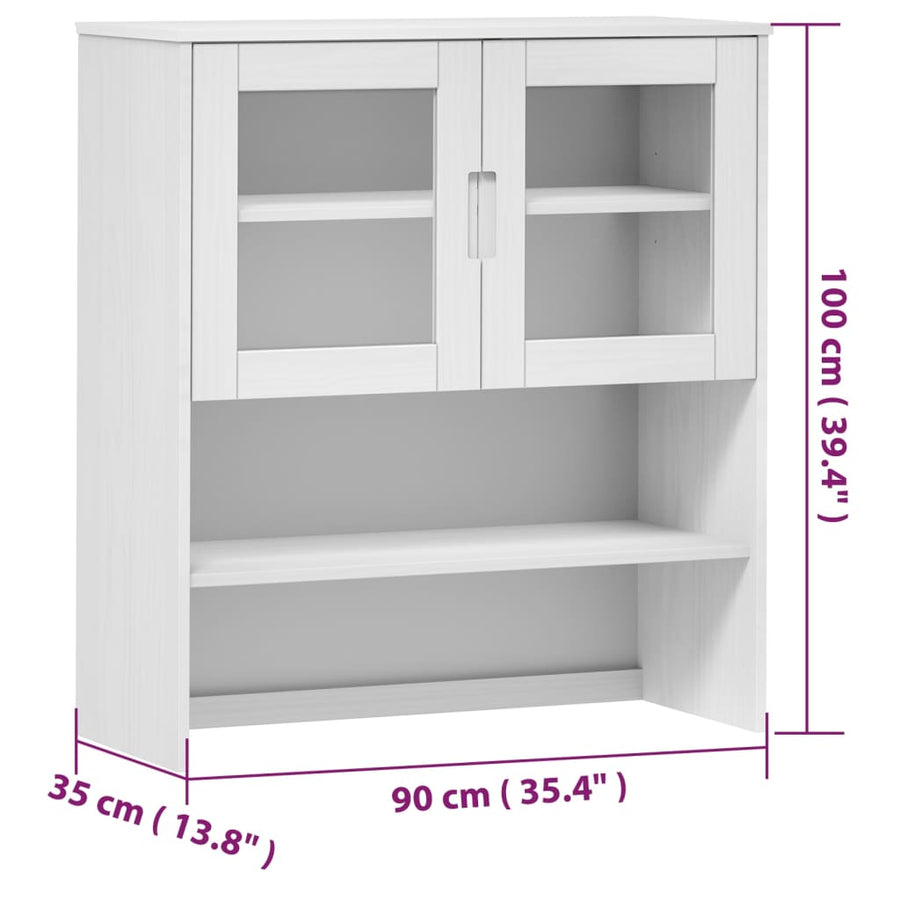 Opzetkast Molde 90X35X100 Cm Massief Grenenhout Wit