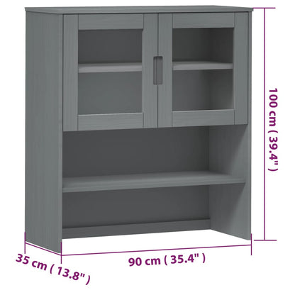 Opzetkast Molde 90X35X100 Cm Massief Grenenhout Grijs