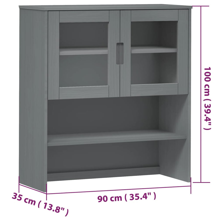 Opzetkast Molde 90X35X100 Cm Massief Grenenhout Grijs