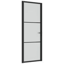 Binnendeur 76X20,5 Cm Glas En Aluminium Zwart En Mat 76 x 201.5 cm 2 horizontale stangen