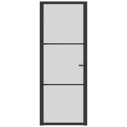 Binnendeur 76X20,5 Cm Glas En Aluminium Zwart En Mat 76 x 201.5 cm 2 horizontale stangen