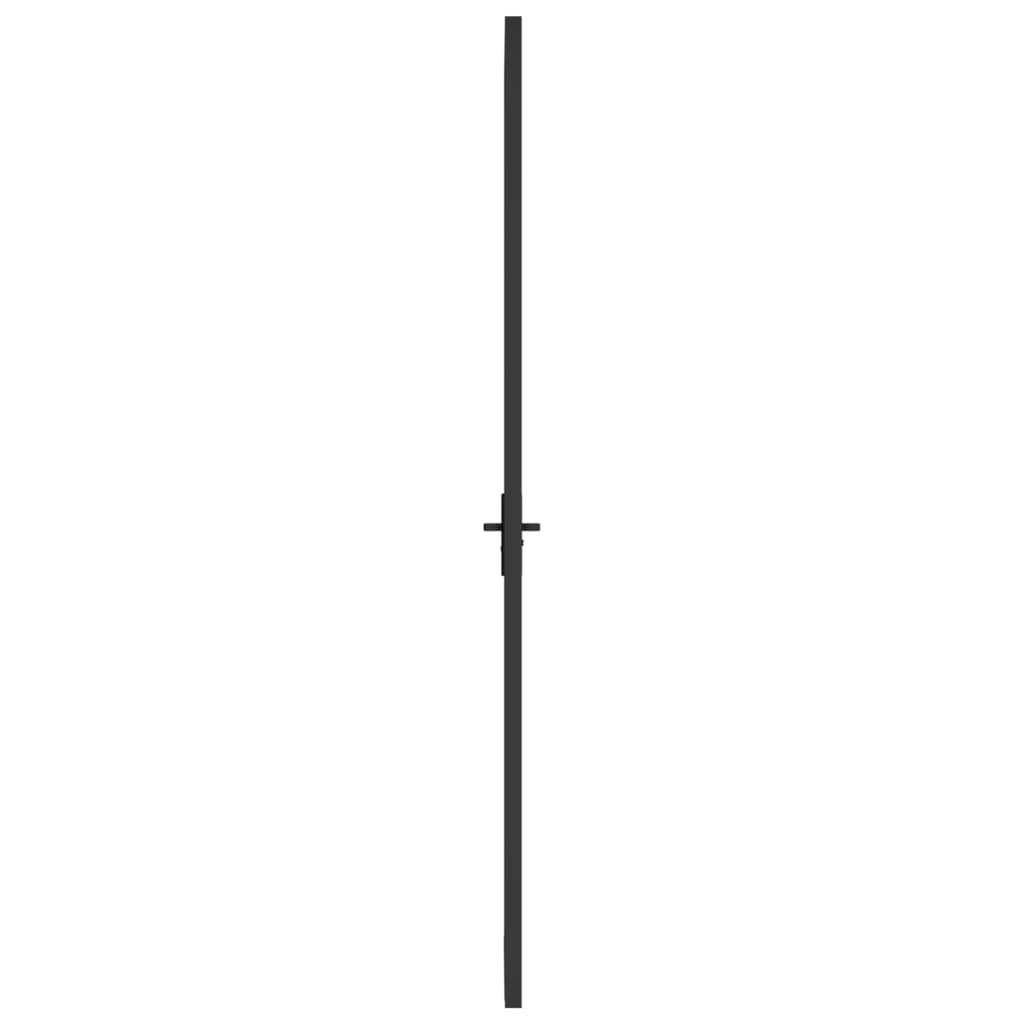 Binnendeur 83X20,5 Cm Glas En Aluminium Zwart En Mat 83 x 201.5 cm 2 horizontale stangen