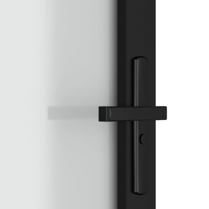 Binnendeur 93X20,5 Cm Glas En Aluminium Zwart En Mat 93 x 201.5 cm 2 horizontale stangen