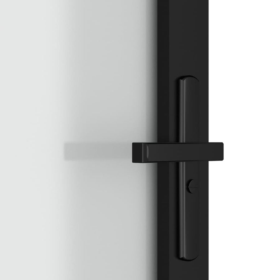 Binnendeur 93X20,5 Cm Glas En Aluminium Zwart En Mat 93 x 201.5 cm 2 horizontale stangen