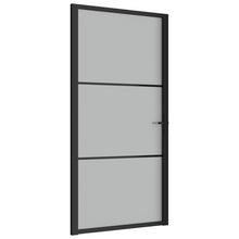 Binnendeur 02,5X20,5 Cm Glas En Aluminium Zwart En Mat 102.5 x 201.5 cm 2 horizontale stangen