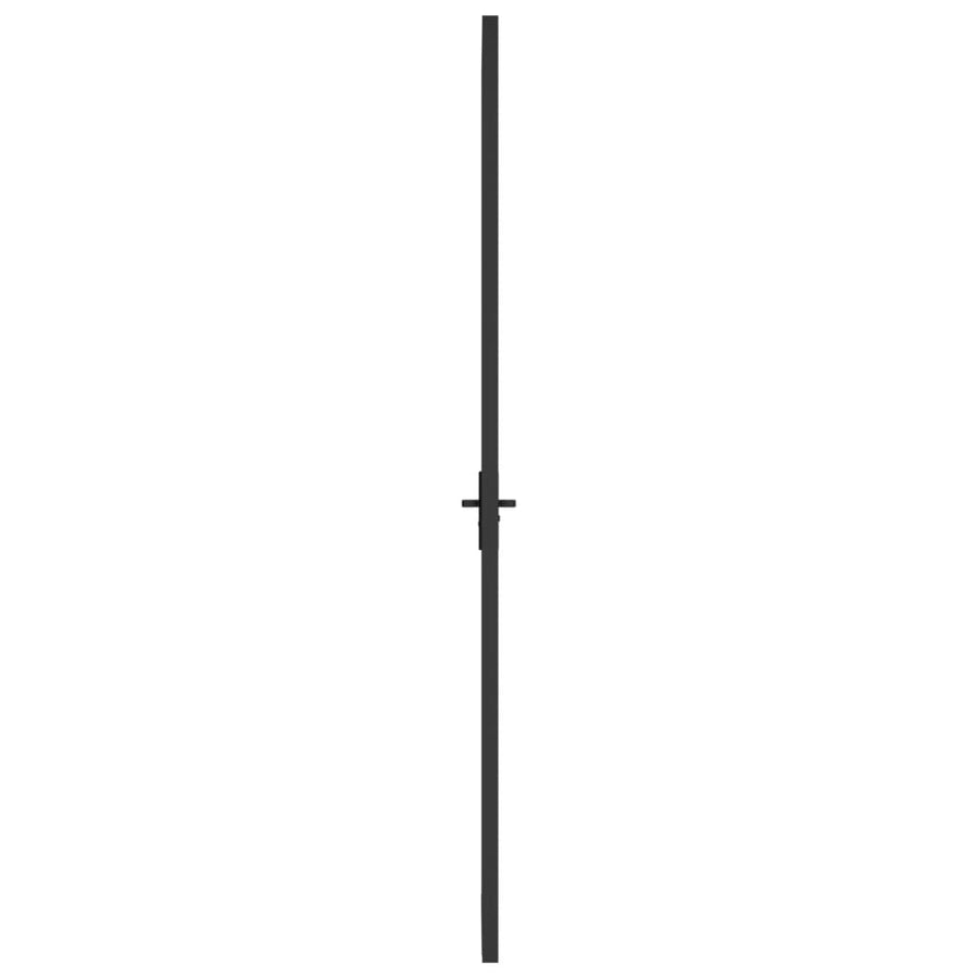 Binnendeur 76X20,5 Cm Glas En Aluminium Zwart En Mat 76 x 201.5 cm 3x2 raster